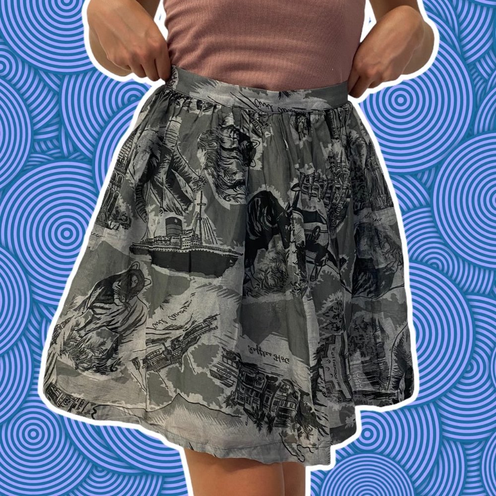 Boy. Brand Paperbag Knee Length Skirt Black White